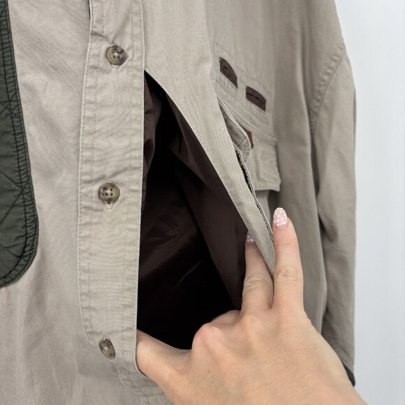 Woolrich Shirt Mens 2XL Green Canvas Outdoor Guide Collection Shooting Hunting - Picture 6 of 12